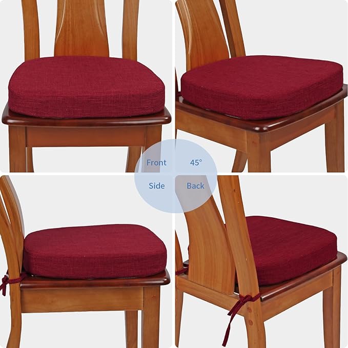 BUYUE Thickened 2.5" Dining Chair Cushions Set of 4, U-Shape High Density Foam - Image 4
