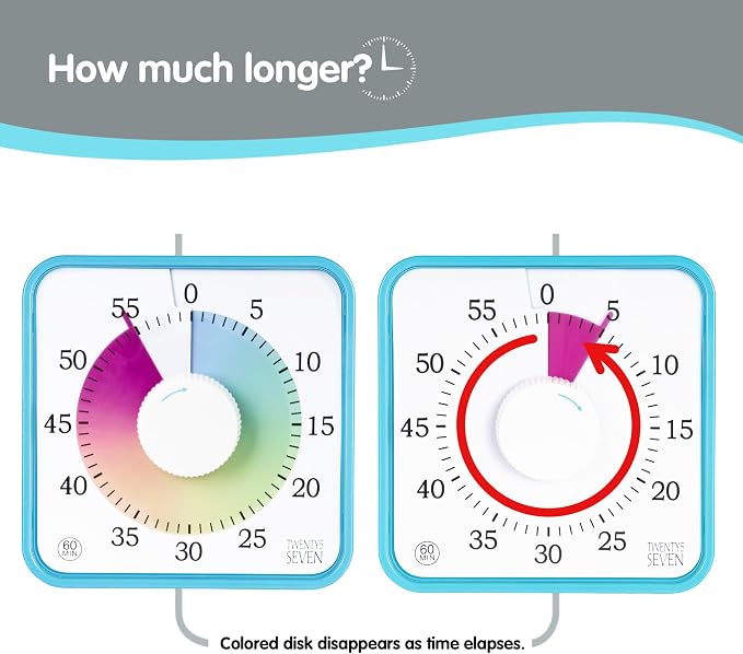 Visual Timer 7.5 inch; 60 Minute 1 Hour Countdown Timer - Image 5
