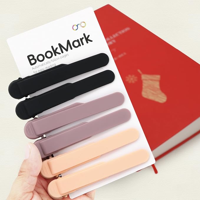 SMUK 6pcs Automatic Bookmark, Silicone Book Marks - Image 5