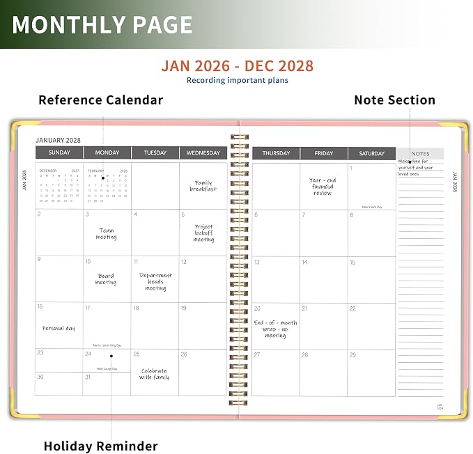 Monthly Planner 2026-2028, Hardcover - Image 3