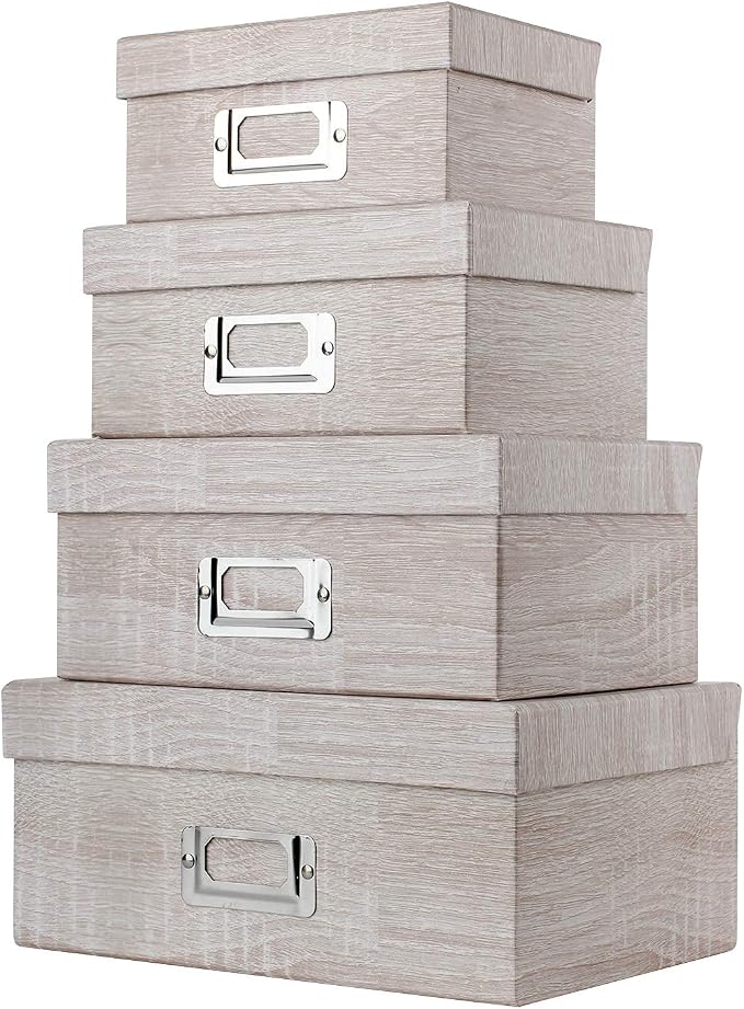 Briful Photo Boxes with Lids - 4 in 1 Set Waterproof Storage Boxes with Handles - Image 2