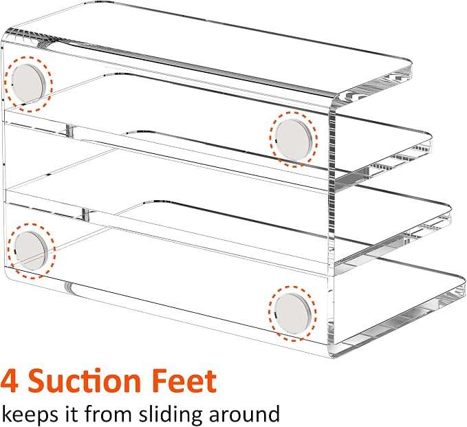 FUCDTEFC Mail Organizer Countertop, 3 Section Clear Acrylic Small File Holders - Image 3