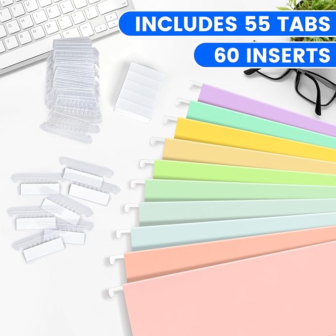 50-Pack Pastel Hanging File Folders, Letter Size - Image 3