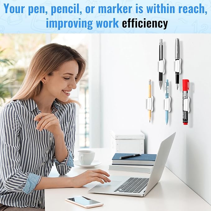 VZZNN Adhesive Pencil Holders for Desk, Marker Holder, Adhesive Pen Holder for - Image 2