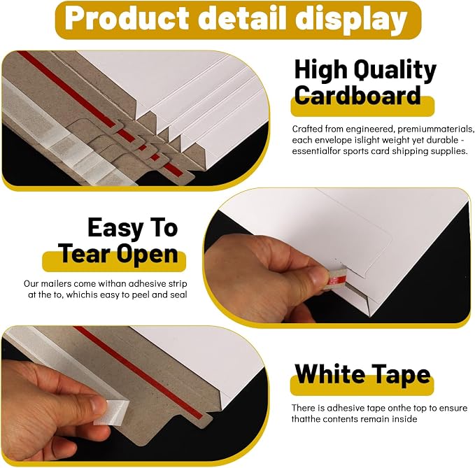 110 Pack White Trading Card Shipping Envelopes, 7x 4.35 Inch Self-Adhesive - Image 3