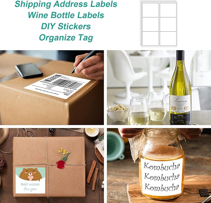 MFLABEL 3-1/3" x 4" FBA Address Labels, 6-Up, White, Easy Peel, Laser/Ink Jet Printer Compatible, 6 Per Page (24000 Labels, 4000 Sheets)
