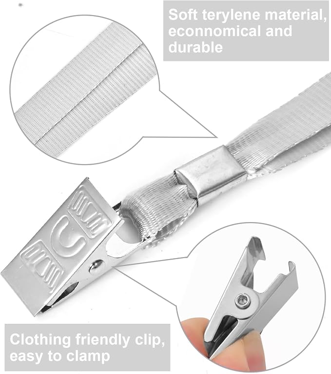 100 Pcs Lanyards for ID Badges and 100 Pcs Clear Name Tag Holders Reusable - Image 3