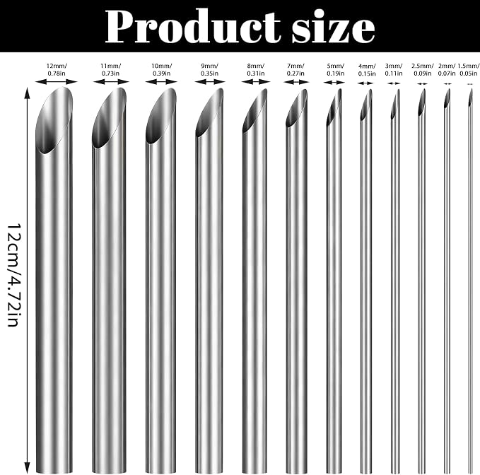 12PCS Stainless Steel Silver Hole Punch, Stainless Steel Circular Clay Hole - Image 2