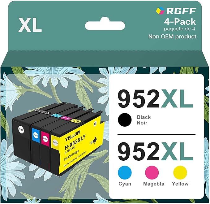 Black High-Yield Ink Cartridge Replacement for HP 952 XL Ink Cartridges Use with Officejet Pro 7740 8210 8710 8720 8740 8715 7720 8725 8730 8216 (4 Packs)-DeskLoop Office
