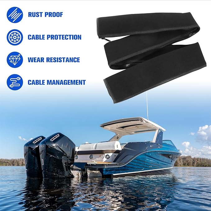 48inch Neoprene Trolling Motor Cable Sleeve 2'' Dia Cable Organizer - Image 6