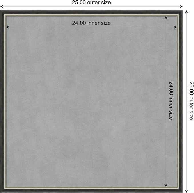 Amanti Art Black Framed Magnetic Board 25x25 Medium Vision Board - Image 3
