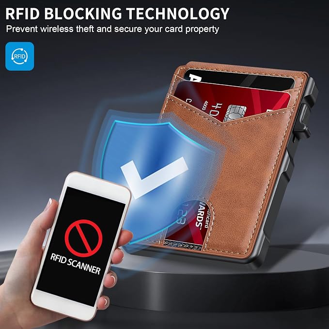 KIKVES Airtag Wallet for Men, Mens Smart Wallet for Air Tag RFID Blocking - Image 3
