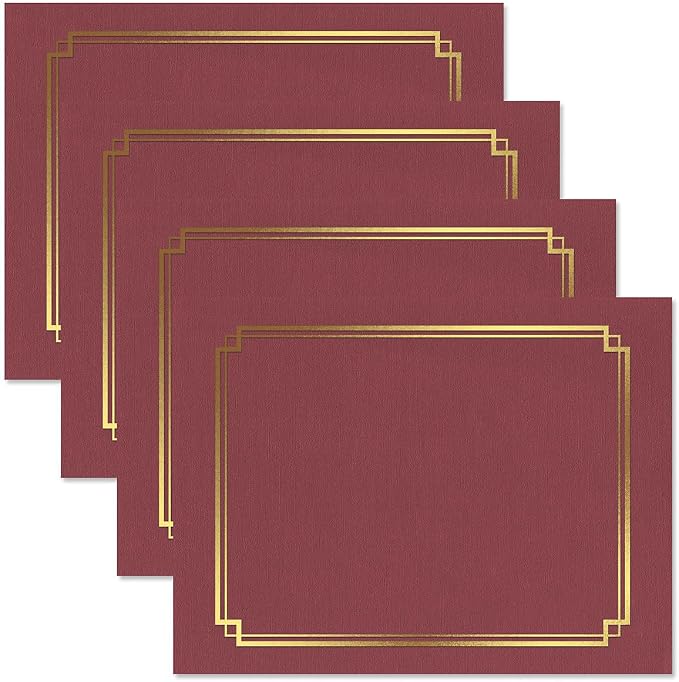 Classic Burgundy & Gold Certificate Folders- Packs 25, Linen Cover 80 lb. Stock - Image 4