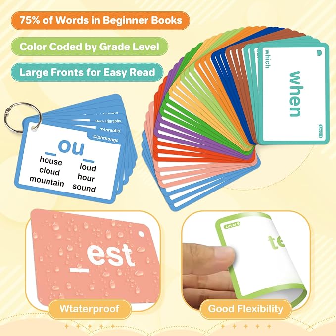 1012 Sight Words/Phonics Flash Cards, Dolch & Fry High Frequency Site Words - Image 4