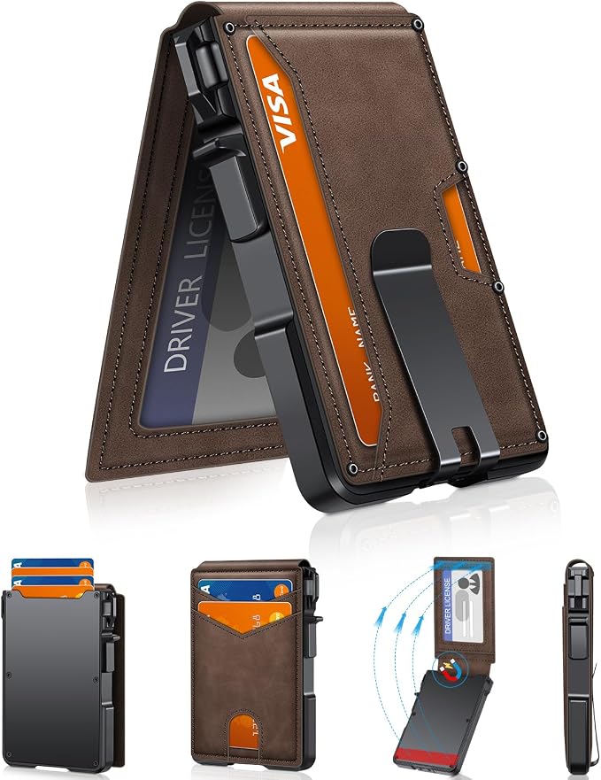 ZALVEX Wallet for Men, Mens Minimalist Wallet 9-13 Cards, Slim Compact Wallet by ZALVEX