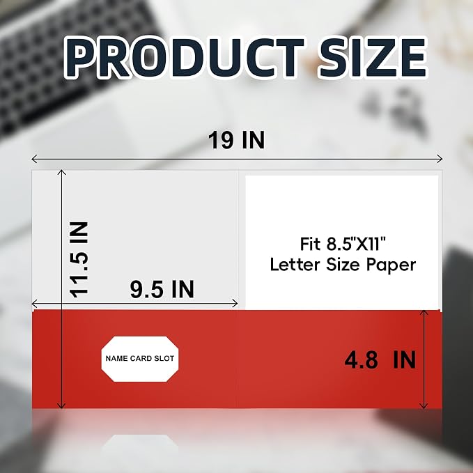 Zzrywuty 7 Packs Two Pocket Folders, Letter Size, Holds 100 Plus Sheets - Image 2
