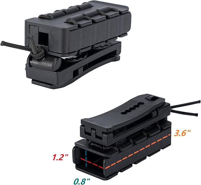 TACNEX Pistol Mag Holder w/Belt MOLLE Rotatable Adjustable Clip 9mm Magazine - Image 7