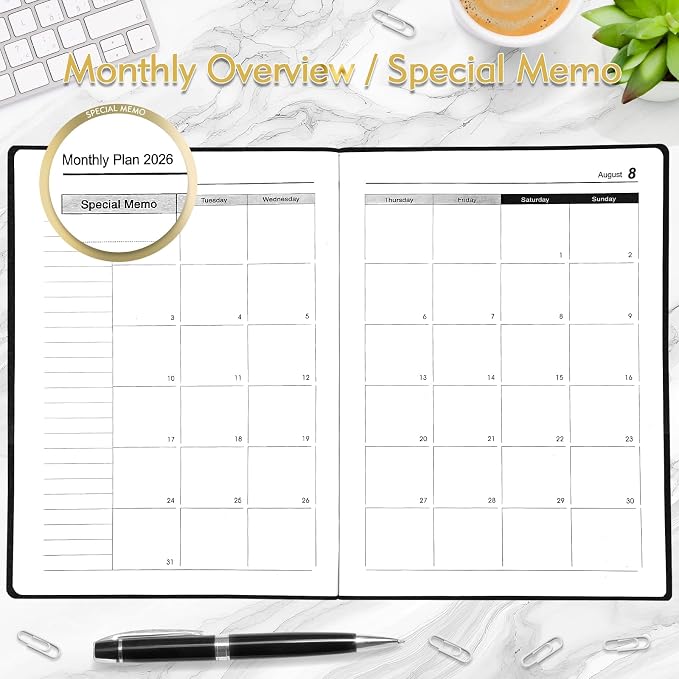 KESOTE Large Daily Planner 2026-2027 Full Page Per Day, Hourly Schedule 8.5" x - Image 5