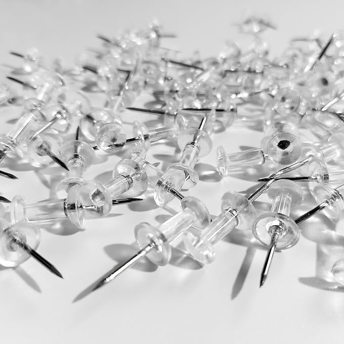 DEEINN Clear Plastic Head Push Pins, Steel Point Tacks - Image 2