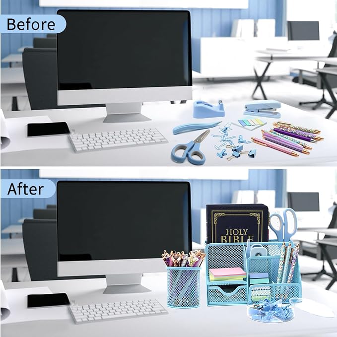 12 in 1 Desk Organizers and Accessories Set, Office Supplies Include Stapler - Image 5