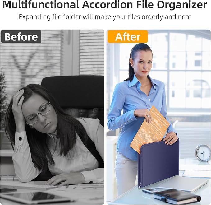 Fireproof Accordion File Organizer, Portable Expanding File Folder - Image 6