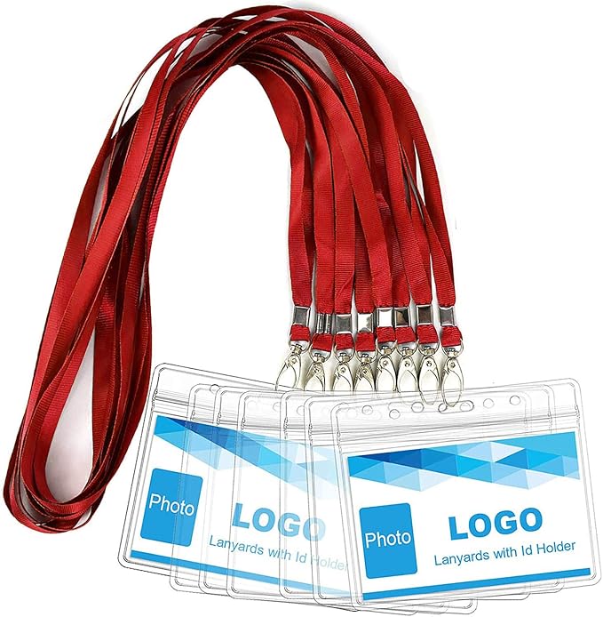 Lanyard with ID Holder 50 Pcs Waterproof Name Tag Badge ID Card Holders ID Pass by BirdFiy