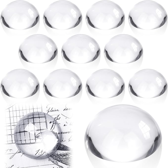 Briwooody 12 Pcs Crystal Dome Magnifier Paperweights Glass Paperweight Reading by Briwooody