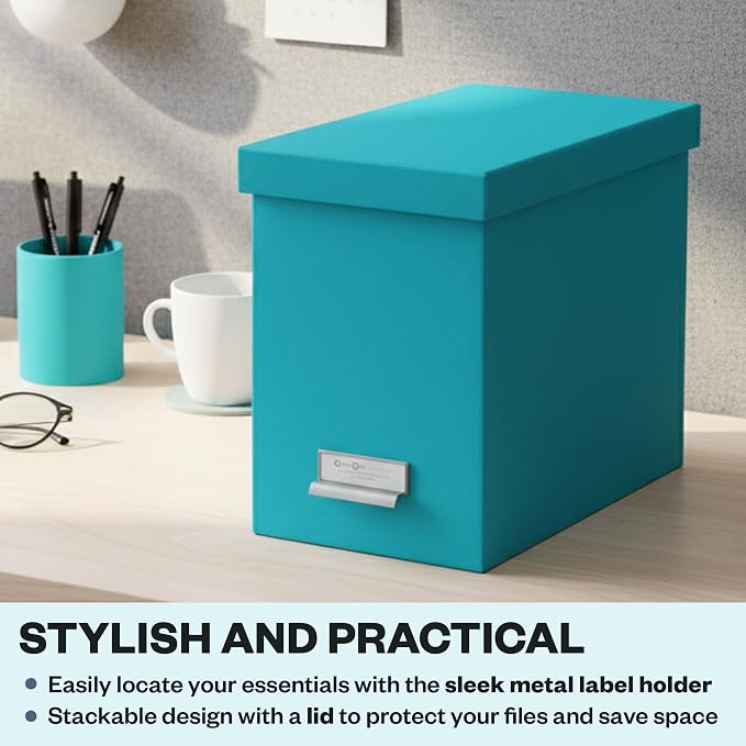 Bigso John Fiberboard Label Frame Desktop File Storage Box - Image 5