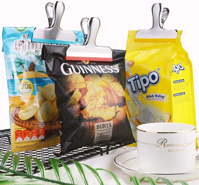 HOUSE AGAIN 12 Pack Stainless Steel Chip Bag Clips Covered - Image 8