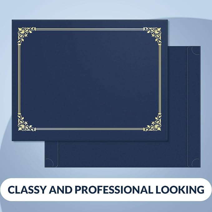 SUNEE Single Sided Certificate Holders, 50 Packs Blue Diploma Holders, - Image 3