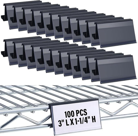 Kathfly 100 Pcs Wire Shelf Label Holders Compatible by Kathfly