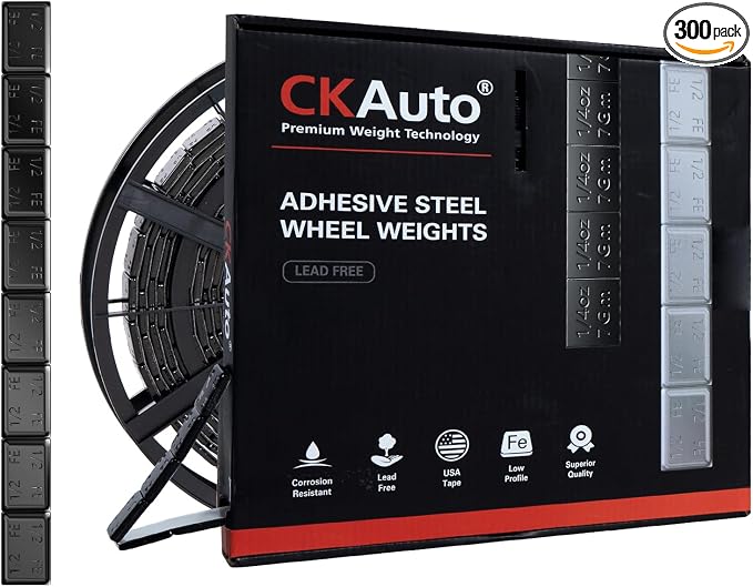CKAuto 0.5oz, Adhesive Stick on Roll Wheel Weights, 4.2 kgs/ 9.24 lb/Roll by CKAuto