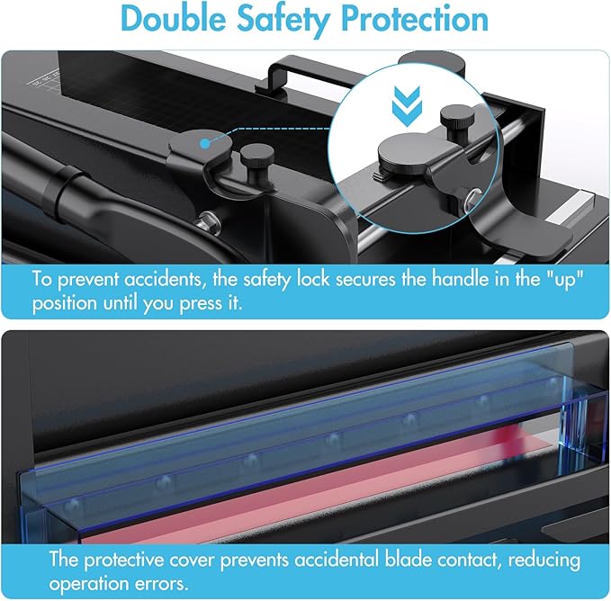 Paper Cutter 12 Inch, Heavy Duty Paper Cutter for A4 Paper, Guillotine Paper Cutter 400 Sheet Capacity, Solid Steel Construction-DeskLoop Office