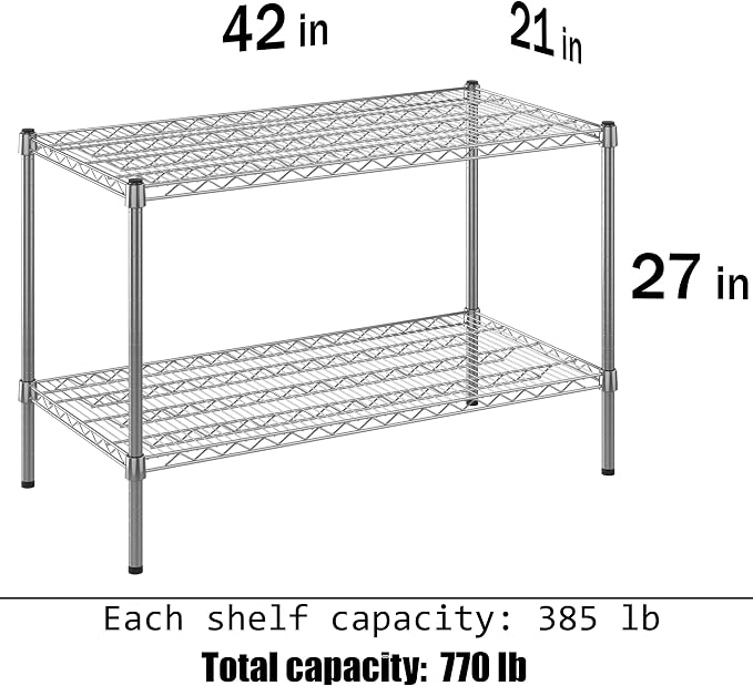 Regal Altair 21" Deep x 42" Wide x 27" Height Wire Shelving Kit | 2-Tier | NSF - Image 3