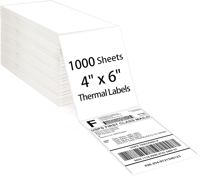 LotFancy 4x6 Direct Thermal Shipping Labels, 1000 Thermal Labels Fanfold - Image 8