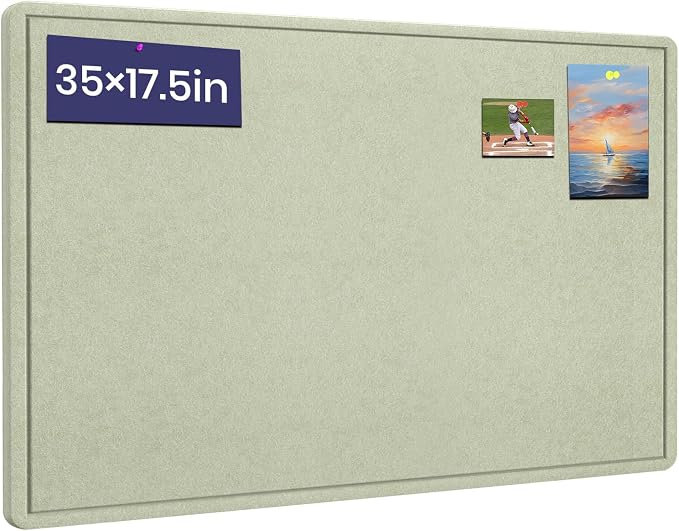 Bulletin Board - 35 x 17.5 inches Decorative Felt Pin Board - Cork Board by Hrrtyueg