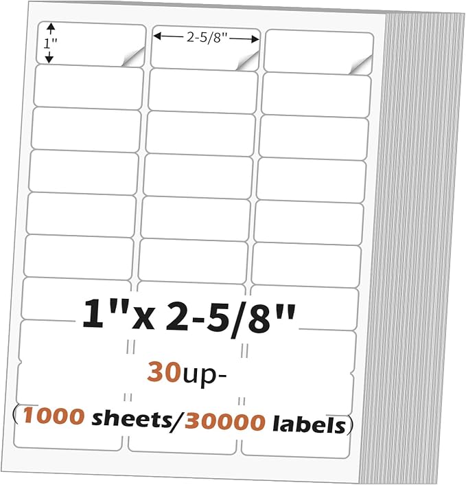 1" x 2 5/8" Address Labels Sticker Paper by MultiLabel