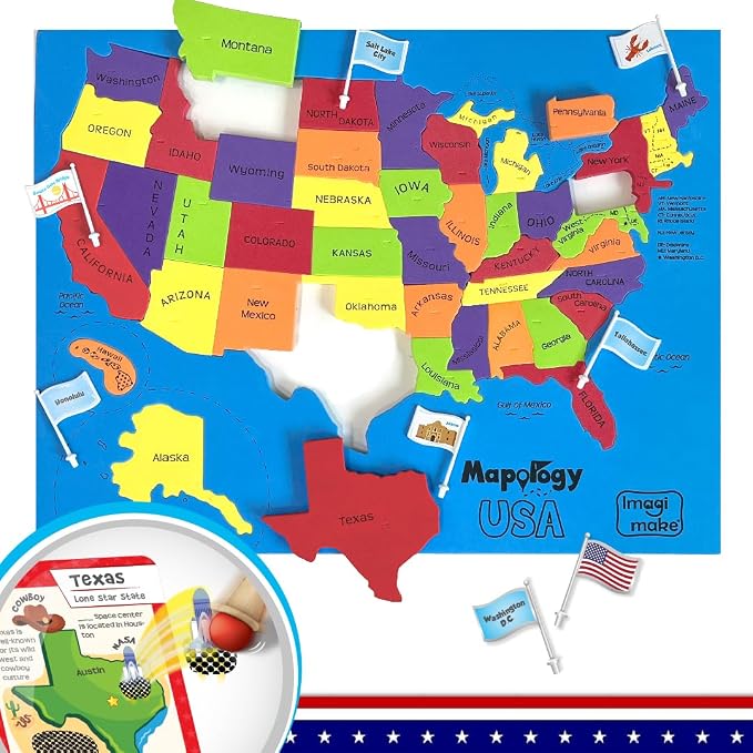 Imagimake Mapology United States Flash Card Puzzle by Imagimake