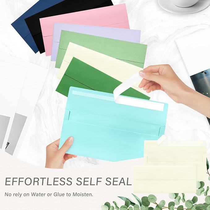 100 Pack #10 Business Envelopes, Self Seal Standard Ivory Envelopes - Image 5