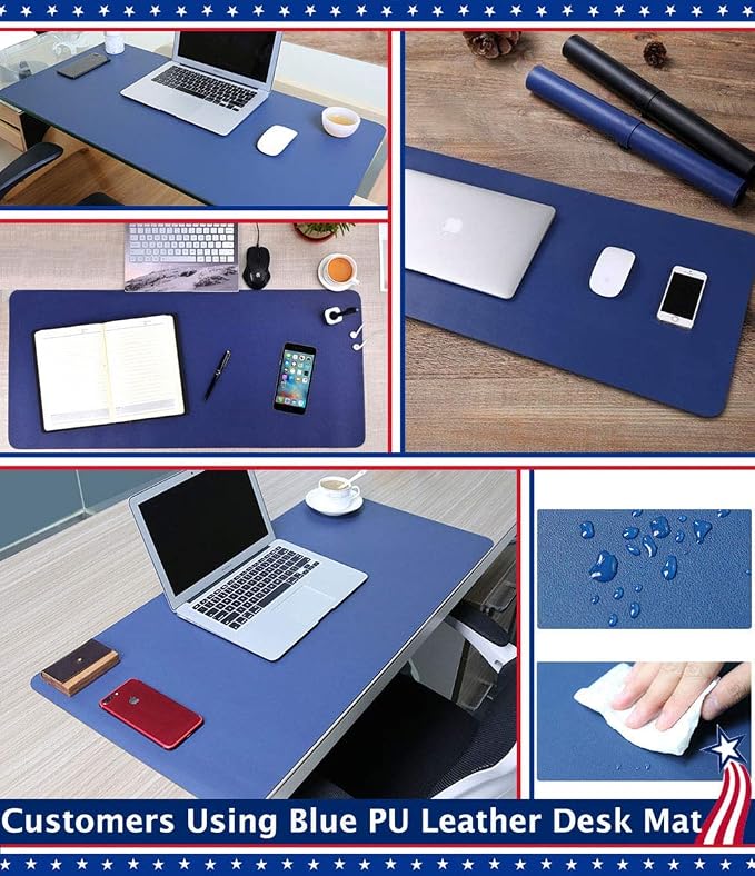 24 X 60 Inch XL Desk Mat Desktop Protector Non-Slip PU Leather Desk Pad Blotter - Image 5