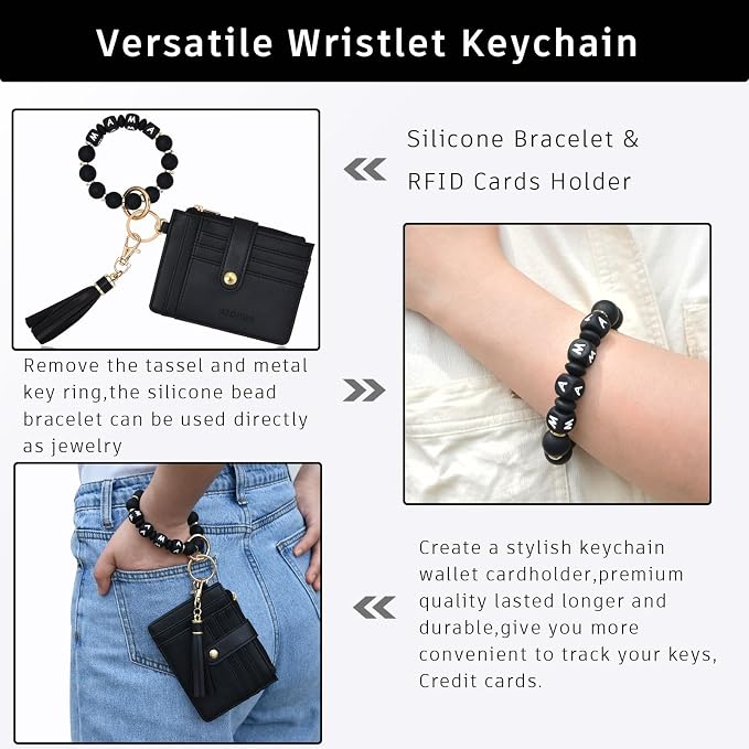 BAOSIWA Silicone Bracelet Keychain Wallet - Image 5