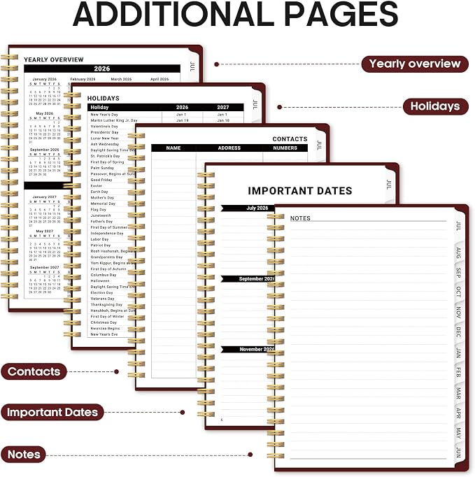 Planner 2026-2027, 6.3" x 8.5" Weekly and Monthly Academic Year Planner Calendar - Image 5