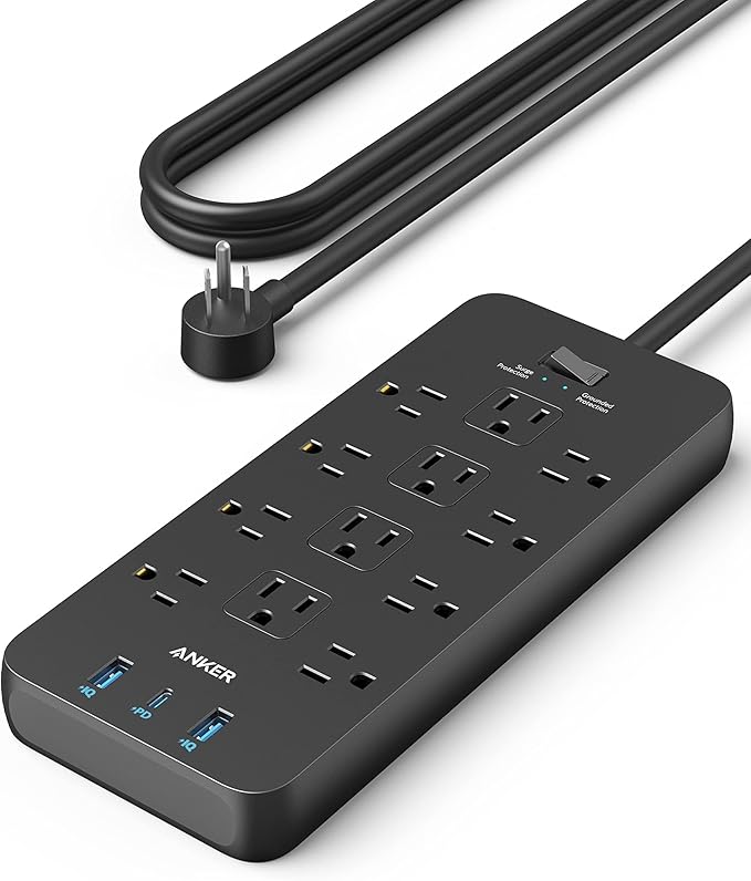 Anker Power Strip with 2100J Surge Protector, Outlet Extender, 5ft Extension by Unknown
