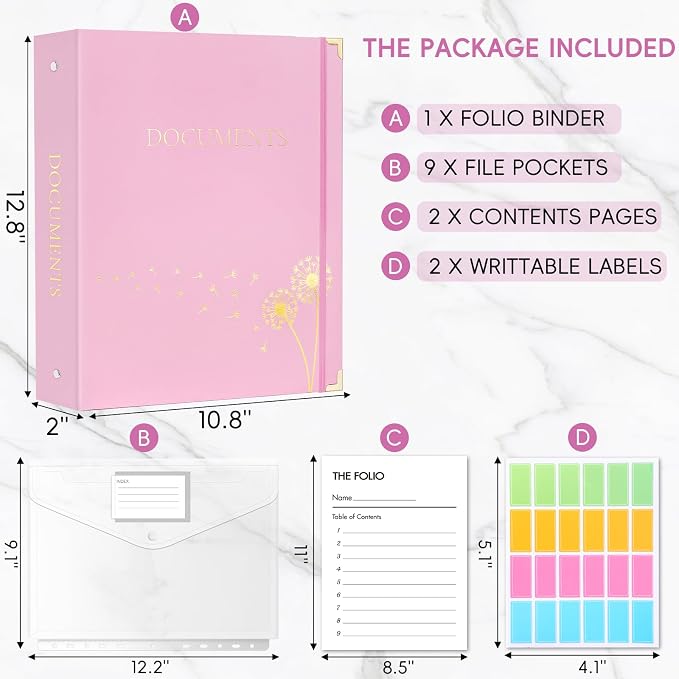 XKDOUS Important Document Organizer Emergency Binder Life Organizer Folio - Image 6