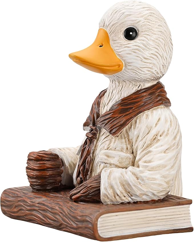Duck Pen Insertion Pen Stand Resin Paperweight Cool Pencil Holder, Animal Series Desk Accessories Decor for Home Office School for Duck Lovers-DeskLoop Office