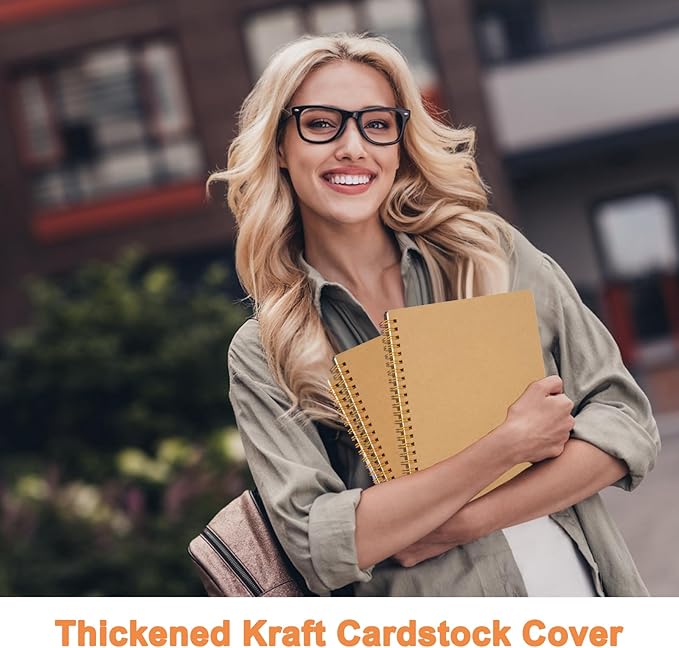 Ruled Spiral Notebook - 6 Pack Lined Notebooks for Work School - A5 Journals Bulk, Soft Cover Travel Journal Spiral for Writing Drawing, 8.2" X 5.8", 60 Sheets/120 Pages-DeskLoop Office