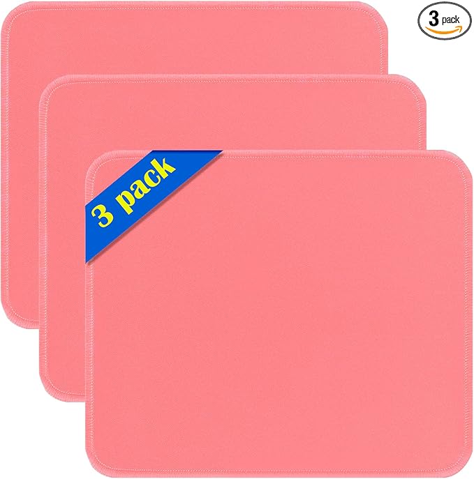 Mouse Pads, Light Pink Standard Mouse Pads, Office and Gaming, Stitched Edges by Unknown