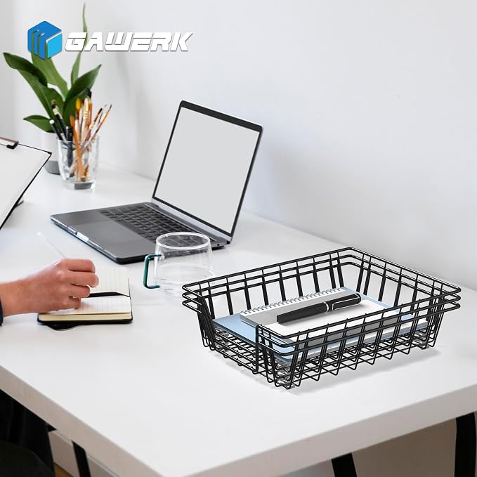 Gawerk Letter Desk Tray Organizer, A4 File Tray Magazine Files Storage Basket - Image 7