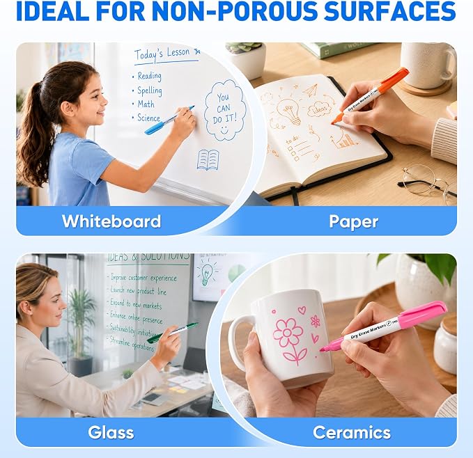 144 Pack Dry Erase Markers Fine Tip, Dry Erase Pens Bulk Pack - Image 6