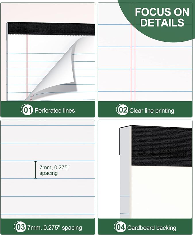 Legal Pads 4x6 Inch College Ruled Small Notepads Writing Note Pads - Image 3
